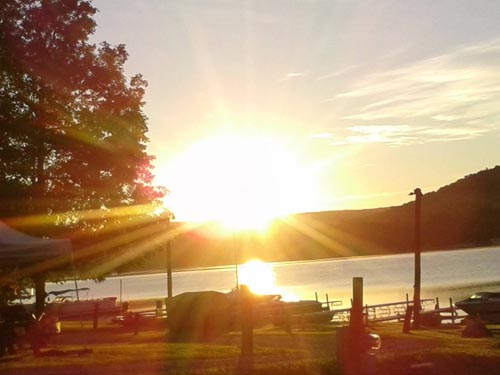 sunset on cayuta lake